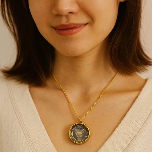 Custom Pet Portrait Coin Pendant – Handcrafted Silver or Brass Keepsake Necklace